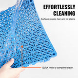VEVOR Interlocking Tile 50PCS Blue, Drainage Tiles 12" x 12" Splicing, Soft PVC Interlocking Drainage Floor Tiles, Non-Slip Drainage Holes for Restroom, Bathroom, Kitchen, Pool, Wet Areas