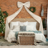 Wavwavw Giant Bow Decor Christmas Tree Topper Decoration Big Bows for Room Wall Backdrop 75x18 Inch Ribbon Tie for Wedding Christmas Fall Birthday Party Baby Shower Supplies(Ivory,Velvet)