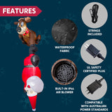 Joiedomi 8 FT Hanging Christmas Inflatables Decoration, Christmas Inflatable Reindeer and Climbing Santa, Blow Up Santa with Build-in LED for Xmas Party Indoor, Outdoor, Yard, Garden, Lawn Decor