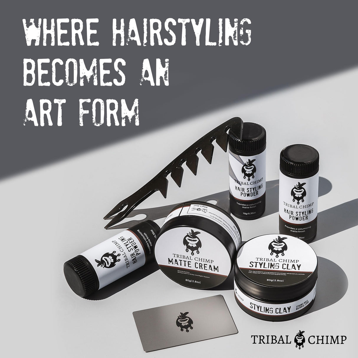 Tribal Chimp Hair Styling Powder, All-day Invisible Hold Hair Volumizer and Texture Powder for Men and Women, Styling Powder with Matte Finish - 6-Piece Set, 10g