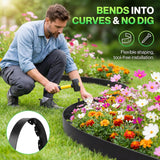 AHEONLAR Landscape Edging, 2" x 80' Garden Edging Border, Plastic Garden Edging with 90 Pcs Spikes, No Dig Landscape Edging Black Garden Border for Lawn, Yard and Flower Bed