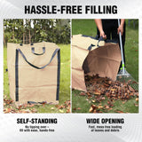 WORKPRO Heavy Duty 72-Gallon Reusable Yard Waste Bags, 3 Pack Self-standing Leaf and Lawn Bags with Reinforced Handles, Garden Waste Bags for Debris, Leaves, Grass, and Outdoor Recycling, Light Tan