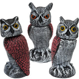 3-Pack Owl for Bird Deterrent - Weatherproof Bird Repellent Devices for Outdoor Use - Plastic Owls to Scare Birds Away and Control Garden Pests