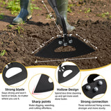 HANGMAICOME Garden Hoe Weeder Removal - Heavy Duty Weed Hoes for Gardening,55" Stand Up Long Handle, Sharp Hollow Blade,Push Pull Hand Weeding Tool for Garden Bed, Yard,Lawn Landscaping