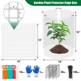 30Pcs Garden Plant Protector Cage 12''x12'', 10 Set Metal Wire Protectors