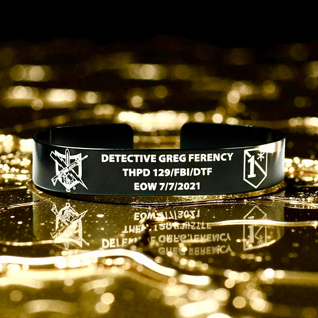 Center Mass, Inc. Legacy Band - Personalized ID & Memorial Bracelet - 2 Size Options - Black Metal