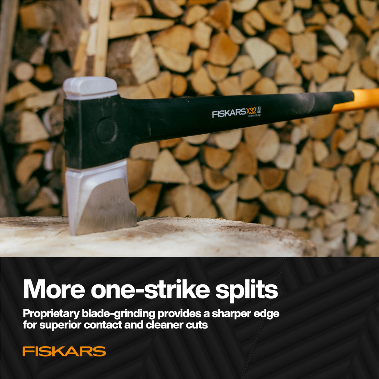 Fiskars X32 Splitting Axe 32", Splitter for Large Wood Logs & Firewood