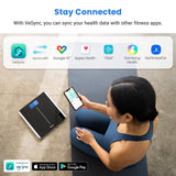 Etekcity Smart Scale for Body Weight and BMI, Bathroom Digital Electronic Weighing Scale for People, Bluetooth Free VeSync APP Connection, Rounded Corner, Accurate to 0.1lb/0.05kg, 400 lbs, Black