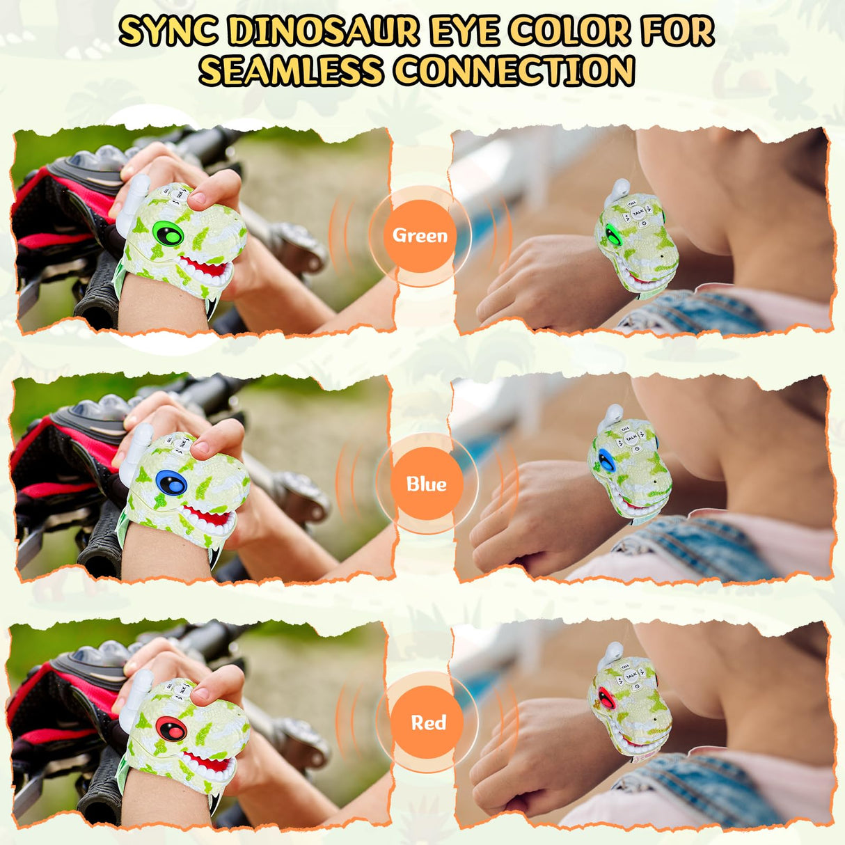 Fygurso Walkie Talkies for Kids 2 Packs, Kids Toys for Boys Girls Aged 3 to 8 Years Old for Outdoor Adventure, Camping, Halloween, Christmas, Birthday Gifts (Green, Dinosaur)