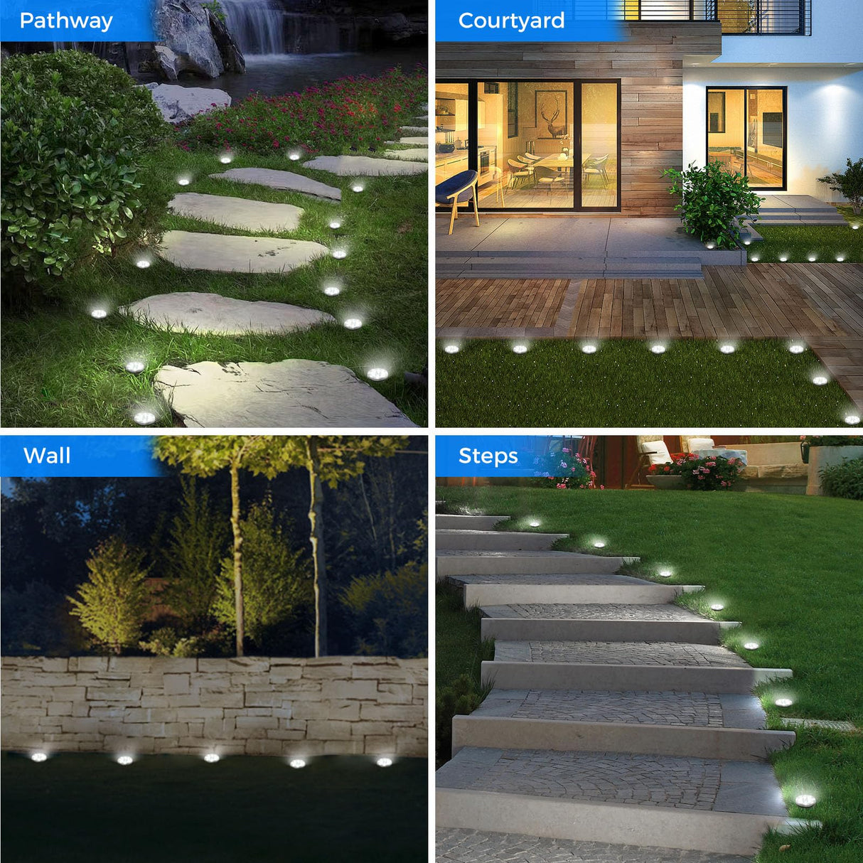 Peasur Mini Solar Ground Lights, 12 Pack Flat Solar Disc Lights Outdoor Waterproof, 2.3 Inch Small Solar Garden Lights Landscape Lighting for Outside Pathway Garden Yard Lawn Walkway,Cool White