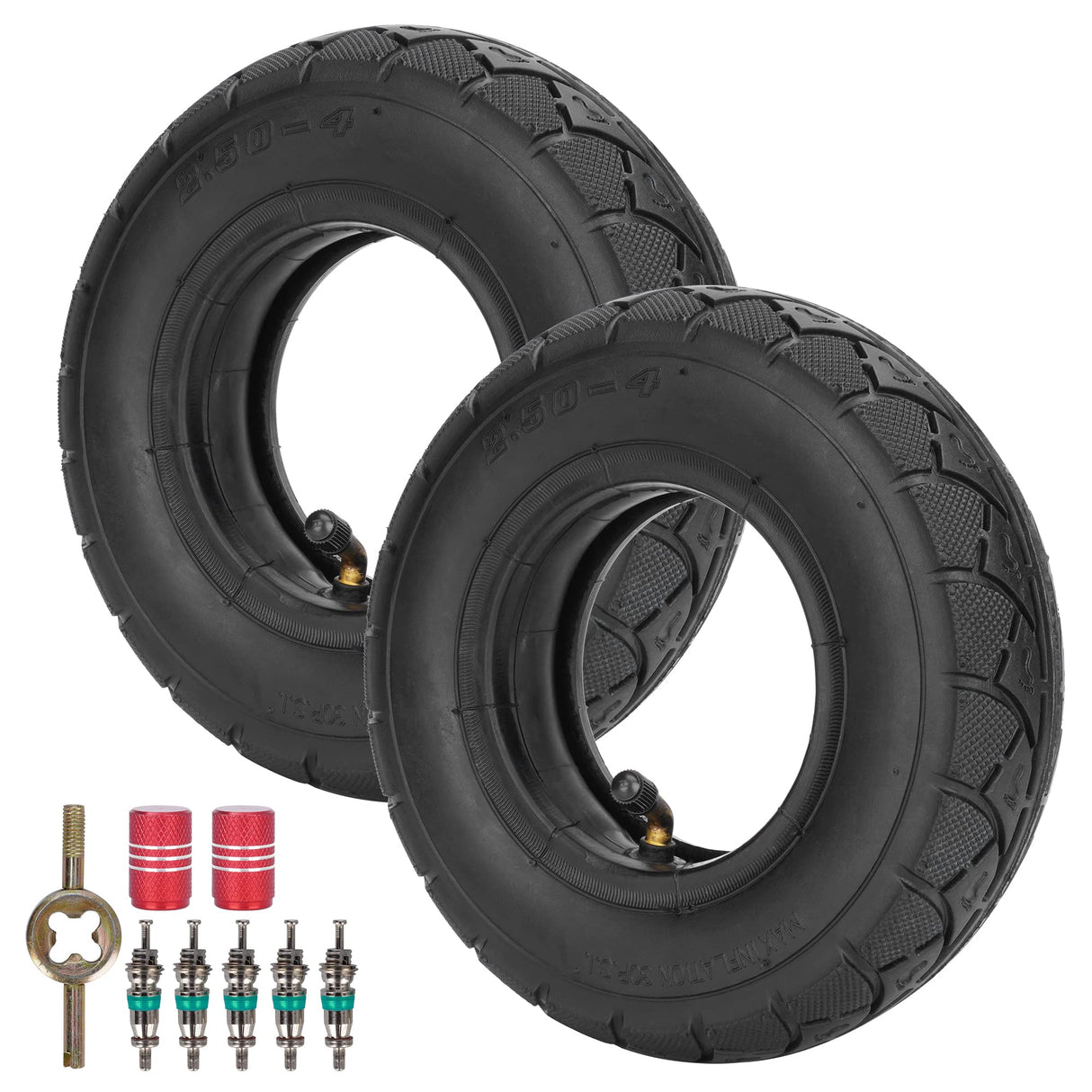 RUTU 2.50-4" 8.5" Tire and Inner Tube with TR87 Bent Valve Stem
