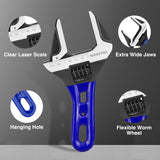 WORKPRO 6-Inch Stubby Adjustable Wrench, 1.5-Inch Extra Wide Jaw Opening Wrench, Metric/SAE Scales, Cr-V Steel, Ideal for Work in Confined Spaces