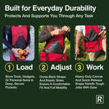 Rocklin Garden Apron – Heavy Duty Canvas Garden Apron for Women & Men | Waterproof Lining with Deep Harvest Pouch | Red Apron