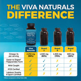 Viva Naturals Triple Strength Omega 3 Fish Oil Supplement - 2500 mg Fish Oil with Re-Esterified Omega 3 Fatty Acids Including EPA, DHA DPA - 60 Pescatarian-Friendly Softgels