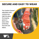 Wells Lamont Women's HydraHyde Leather Hybrid Gloves, Medium, Mint Green/Rust, Water-Resistant, Adjustable Wrist, 2-Pair Pack, for Gardening, Reusable, Adult