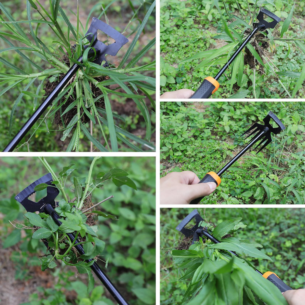 SIXCAR Weed Remover Tool,Portable Garden Weeder Tool,New Manganese Steel Weeding Tools,for Hand Weeder for Vegetable Gardening Backyard Farm Planting & Uprooting Weeding Tool (Rubber 6-Tooth)