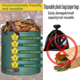 3 Pack 72 Gallon leaf collector bag lawn bags,leaf bags Heavy duty reusable,Gardening gloves included,Suitable for camping, yards, and recycling; can Cleaning debris, leaves, grass clippings
