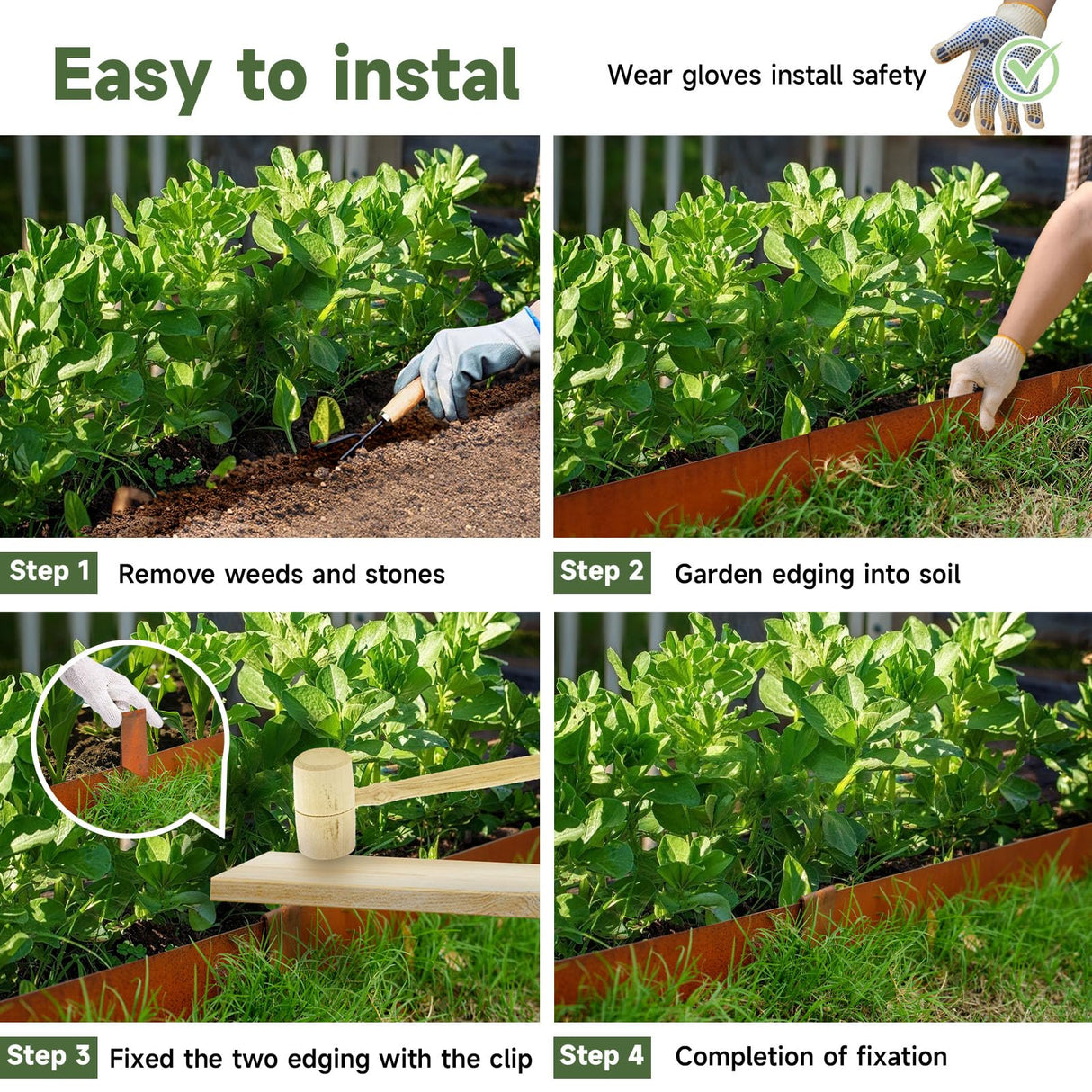 Corten Steel Landscape Edging 4.5 Inch Pre-Rusted 33Ft Total 10-Pack