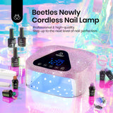 Beetles Uv Nail Lamp Cordless, Flash Cure Lamp for Gel Nails Polish Rechargeable Nail Lamp with 4 Modes Professional Low Heat Uv Led Lamp Nail Art Tools with Bag Manicured Gifts for Her