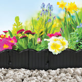 Master Mark Dig-Free Poundable Pound-In Landscape Edging, Garden Edging Border, Decorative Scallop Plastic Lawn Edging, 20 ft Coverage