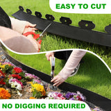JERIA 4 Inch Tall 66 FT Garden Edging Kit with 90pcs Spikes, Plastic Edging for Landscaping
