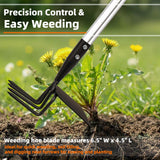 Long Hand Cultivator, 2-in-1 Hand Tiller and Garden Hoe for Gardening