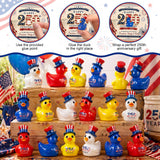 Skylety 100 Pcs Patriotic Mini Ducks 4th of July Independence Day Party Decor 250th Anniversary Red White Blue Ducks with Glue Points Garden Potted Miniature Cake Decoration Craft Patriotic Collectors