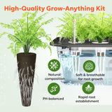 Owltron 165 Pcs Hydroponic Seed Pods Kits, Grow Anything Kit Pod for Indoor Herb Garden with 50 Sponges, 4 A&B Nutrient Plant Food, 30 Baskets, 50 Stickers, 30 Germination Domes, 1 Tweezer