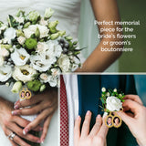 Gold Wedding Bouquet Photo Charm Pin Holds 2 Pictures Double Photo Charm Boutonniere Pin with Resizer