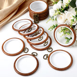 Burbell 15 Pcs 3 Inch Round Embroidery Hoops Frame Circle Rubber Hoops Ring Display Cross Stitch Ornament Imitated Wood Frame Kits for Christmas Halloween Craft Sewing DIY Hanging Gifts