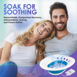 Electric Sitz Bath, Sitz Bath for Hemorrhoids, Sitz Bath for Toilet Seat, Postpartum Care, Perineum Relief - Collapsible, Wide Seat, Deeper Bowl - Use w/Sitz Bath Salt