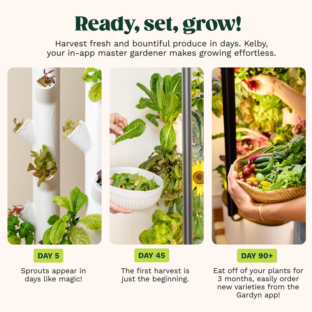 Gardyn Studio 2 Hydroponics Growing System - 16 Plants, Smart Tower