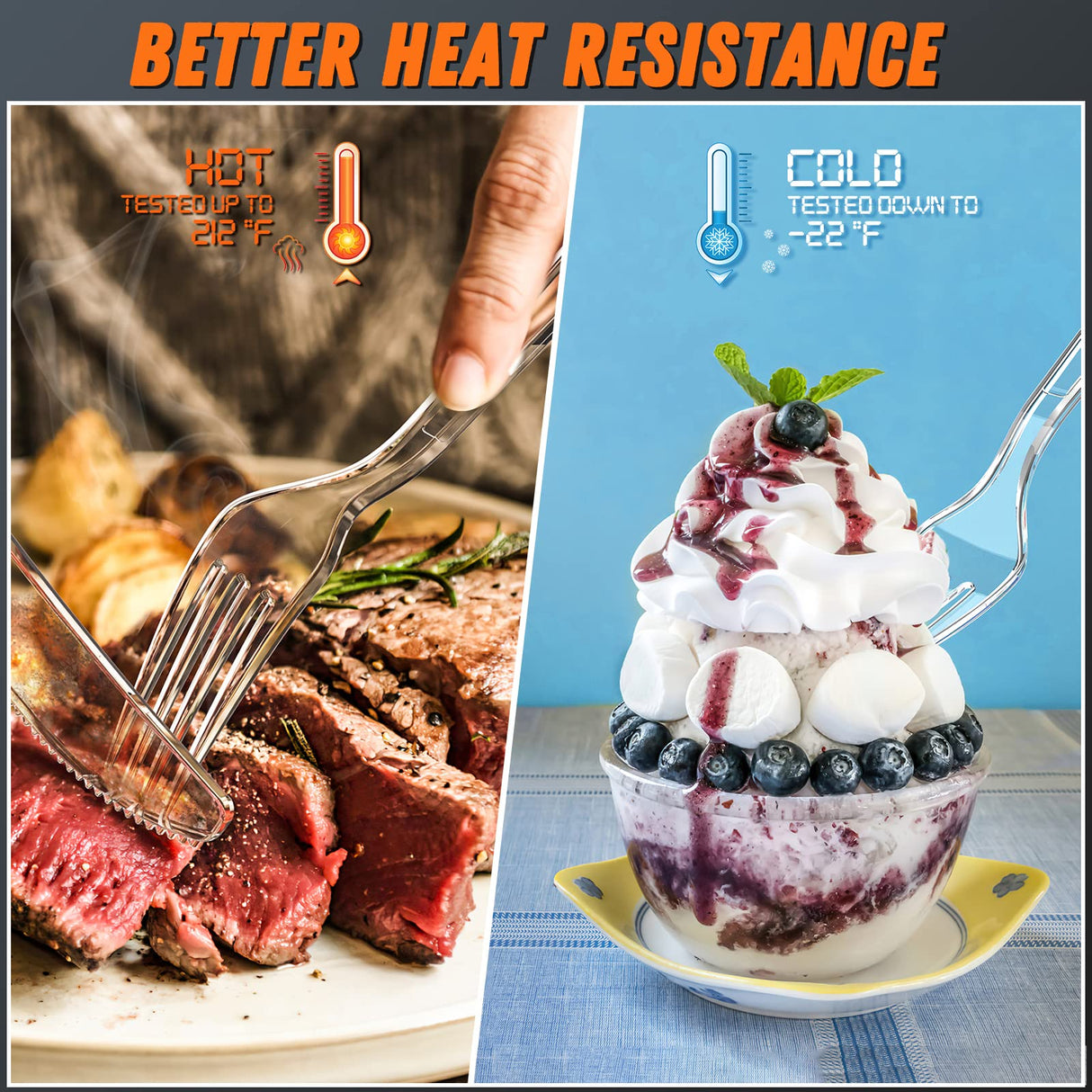 360pc 7.1" Clear Plastic Forks Heavy Duty with Heat Resistant & BPA Free, Solid and Durable Plastic Cutlery, Premium Disposable Forks for Party Supply