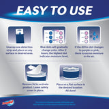 DampRid Hi-Capacity Moisture Absorber Bucket, Fresh Scent, 2 lb. 15.5 oz. & Moisture Detection Strip (2 Pack), Attracts & Traps Excess Moisture