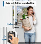 TEEHO TE002 Fingerprint Door Lock - Keyless Entry Electronic Keypad Deadbolt with 2 Backup Keys - Auto Lock - Easy Installation - Smart Locks for Front Door - Oil-Rubbed Bronze