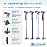 HurryCane HCANE-BL-C2 Freedom Edition Foldable Walking Cane with T Handle, 37.5 Inches extended length, Trailblazer Blue