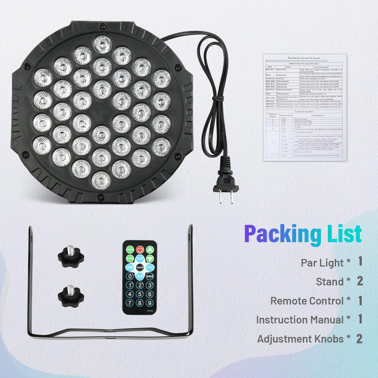 LED Stage Lights 4Pack - Czgor 36W RGB DJ Par Lights With Sound Activated Auto Play by Remote & DMX Control Uplights for Events Wedding Party Club Christmas Party Lighting