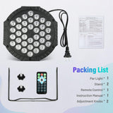 LED Stage Lights 4Pack - Czgor 36W RGB DJ Par Lights With Sound Activated Auto Play by Remote & DMX Control Uplights for Events Wedding Party Club Christmas Party Lighting