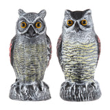 Hedoc 2 Pack Fake Owl Decoys to Scare Birds Away, Great Horned Owl Bird Deterrents, Nature Scarecrow Plastic Pest Repellent, Garden Decor and Yard Decoration for Gardens and Rooftops