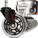 SEDDOX Office Chair Wheels Replacement Set of 5 - Desk Chair Casters for Hardwood & Carpet - Heavy Duty & Safe for All Floors - Universal Fit for Most Computer Gaming & Office Chairs - 3 Inch