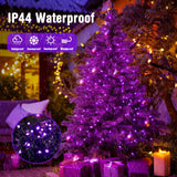 JMEXSUSS 250 LED Halloween String Lights, 91.5ft Purple Halloween Lights Outdoor Waterproof, 8 Lighting Modes Connectable Christmas Tree Light for Yard Patio Party Holiday Decorations
