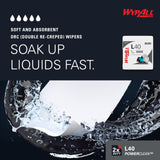Wypall PowerClean L40 Cloths Extra Absorbent Wipes (05701), Quarterfold, Bulk Paper Wipers, White (18 Packs of 56 Sheets, 1,008 Sheet Total)
