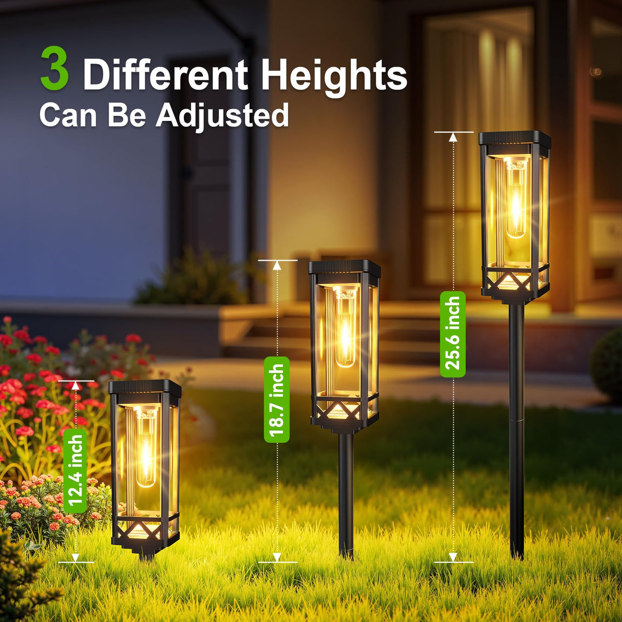 KOOPER Taller Solar Pathway Lights Outdoor, 6 Pack Upgraded Brighter Solar Garden Lights Solar Powered, Up To 15 Hours Outdoor Solar Lights for Yard Landscape Lighting Path Walkway Driveway Sidewalk