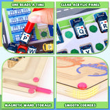 wakeInsa 2 in 1 Magnetic Color and Number Maze,Montessori Toy for 3-6 Years Old,Wooden Magnet Balls Puzzles,Toddler Busy Board Game,Preschool Learning Activities,Christmas & Birthday Gift for Kids