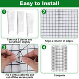 winemana 12 Set Plant Protectors Covers from Animals, 36 Pcs 24x12 Inch Metal Wire Garden Cages with Stakes & Ties, Outdoor Protection to Keep Rabbits Chickens Out for Flowers Vegetables (Black)