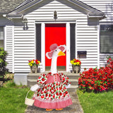 FuWeave Fall Porch Goose Outfit Set Apple Goose Costume for 23'' Plastic Cement Statue Cute Lolita Dress Clothes for Summer Autumn Harvest Indoor Outdoor Front Garden Lawn Yard Patio Statue Decor