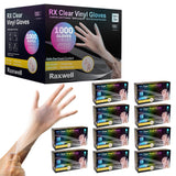 Raxwell Disposable Vinyl Gloves - Powder-Free & Latex-Free Food Prep Gloves - Oil- & Tear-Resistant for Kitchen Use - Ambidextrous Fit for Food Service & Cleaning - Small, Clear, 1000 Count