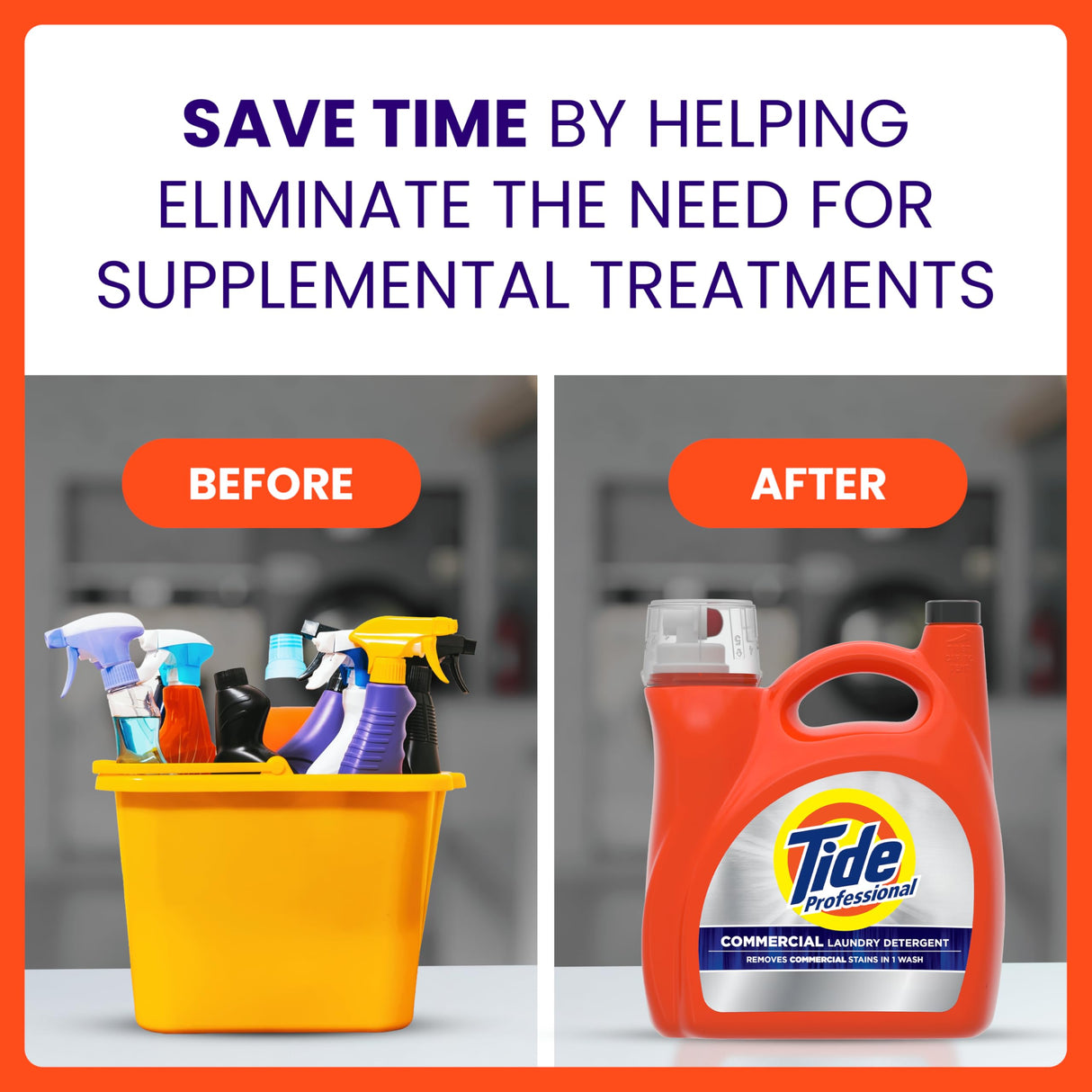 Tide PRO Laundry Detergent Liquid Bulk, Removes Hotel, Restaurant, and Healthcare Stains in One Wash, Commercial Use, 129 loads, 170 fl oz (Case of 4)
