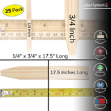 25 Pack Wooden Garden Stakes, 17.5" Long x 3/4" Wide, Made in USA Pine Plant Markers, Chisel Point Yard Stakes for Gardening, Landscaping, Row Labels, Signs & Crafts