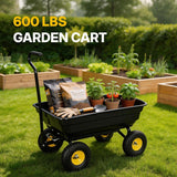 NORTHSKY Garden Dump Cart - 600lbs Load Capacity (Glossy Black)